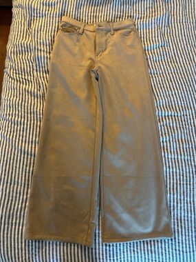 Banana Republic Suede Wide Leg Tan Pants